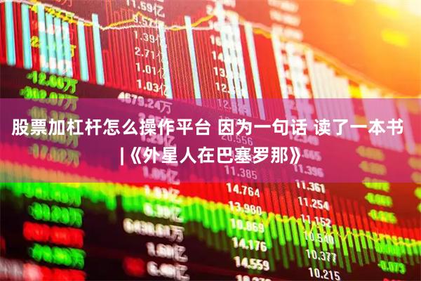 股票加杠杆怎么操作平台 因为一句话 读了一本书 |《外星人在巴塞罗那》