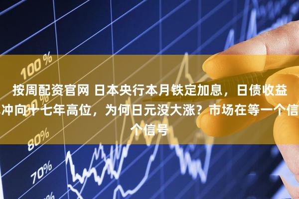 按周配资官网 日本央行本月铁定加息，日债收益率冲向十七年高位，为何日元没大涨？市场在等一个信号