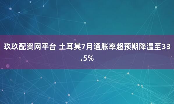 玖玖配资网平台 土耳其7月通胀率超预期降温至33.5%